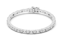 East-West Emerald Tennis Bracelet - White Gold