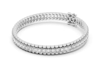 Channel-Set Emerald Tennis Bracelet - White Gold