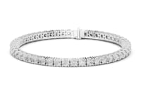 Classic Four-Prong Round Tennis Bracelet - White Gold