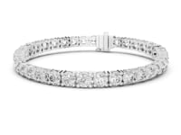 Bold Four-Prong Round Tennis Bracelet - White Gold