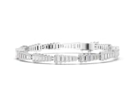 Bar-Set Baguette Tennis Bracelet - White Gold