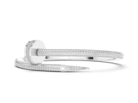Pave Nail Cuff Bracelet - White Gold