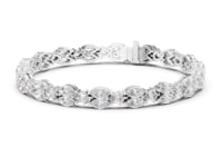 Marquise and Pear Fan Cluster Tennis Bracelet - White Gold