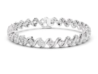 Wave-Link Round Bracelet - White Gold