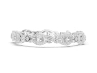 Vintage Oval Marquise Halo Link Bracelet - White Gold