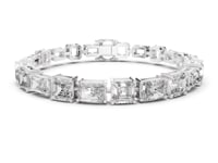 Radiant and Asscher Link Bracelet - White Gold