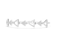 Pave Triangle Station Chain Bracelet - White Gold