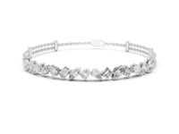 Mixed-Shape Double Chain Bracelet - White Gold