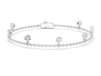 Flower Station Chain Bracelet - White Gold