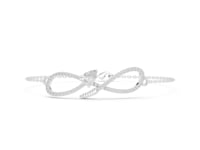Pear Pave Ribbon Chain Bracelet - White Gold