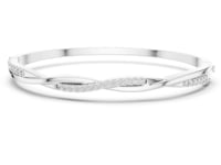 Twist Pave Bangle - White Gold