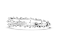 Three-Row Scatter Round Bangle - White Gold