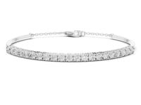 Round Demi Bangle - White Gold