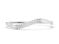 S-Curve Wave Round Bangle - White Gold