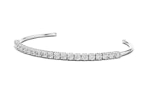Open Round Cuff Bracelet - White Gold