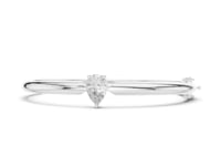 Pear Solitaire Bangle - White Gold