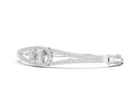 Halo Eye Pave Bangle - White Gold