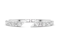 Mixed-Shape Channel Cuff Bracelet - White Gold