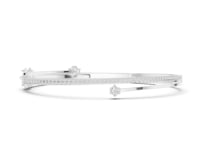 Floating Round Pave Bangle - White Gold