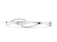 Infinity Knot Pave Bangle - White Gold
