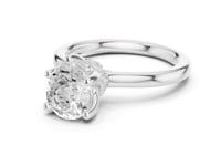 Pear Petite Hidden Halo Solitaire Engagement Ring - White Gold