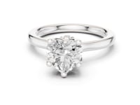 Heart Petite Hidden Halo Solitaire Engagement Ring - White Gold