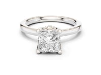 Princess Petite Hidden Halo Solitaire Engagement Ring - White Gold