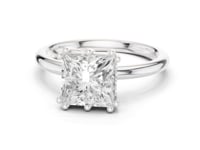 Princess Eight-Prong Crown Solitaire Engagement Ring - White Gold