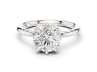 Round Eight-Prong Crown Solitaire Engagement Ring - White Gold