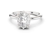 Oval Eight-Prong Crown Solitaire Engagement Ring - White Gold