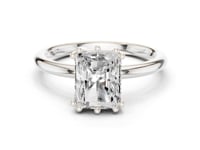 Radiant Eight-Prong Crown Solitaire Engagement Ring - White Gold