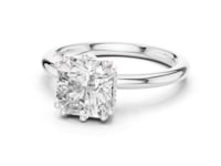 Asscher Eight-Prong Crown Solitaire Engagement Ring - White Gold