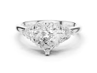 Pear Bold Trillion Three Stone Engagement Ring - White Gold