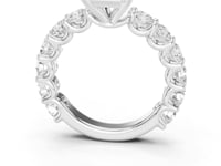 Radiant Bold Shared-Prong Accent Engagement Ring - White Gold