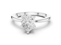 Pear Flat-Edge Solitaire Engagement Ring - White Gold