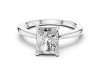 Radiant Flat-Edge Solitaire Engagement Ring - White Gold
