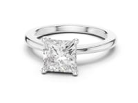 Princess Flat-Edge Solitaire Engagement Ring - White Gold