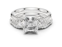 Asscher Vintage Marquise Bridal Set - White Gold