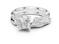 Cushion Vintage Marquise Bridal Set - White Gold