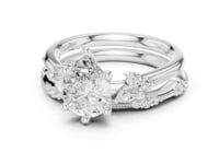 Pear Vintage Marquise Bridal Set - White Gold