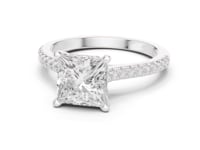 Princess Classic Pave Engagement Ring - White Gold