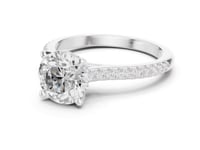 Round Classic Pave Engagement Ring - White Gold