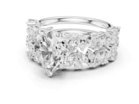 Pear Marquise Cluster Bridal Set - White Gold