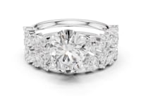 Oval Marquise Cluster Bridal Set - White Gold