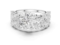 Round Marquise Cluster Bridal Set - White Gold