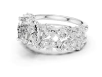 Cushion Marquise Cluster Bridal Set - White Gold