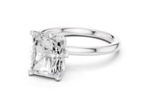 Radiant Classic Solitaire Engagement Ring - White Gold