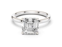 Asscher Classic Solitaire Engagement Ring - White Gold