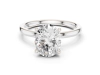 Oval Classic Solitaire Engagement Ring - White Gold