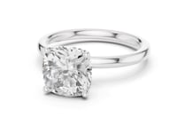Cushion Classic Solitaire Engagement Ring - White Gold